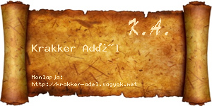Krakker Adél névjegykártya